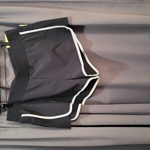 All in Motion Black Athletic Shorts with White Accents